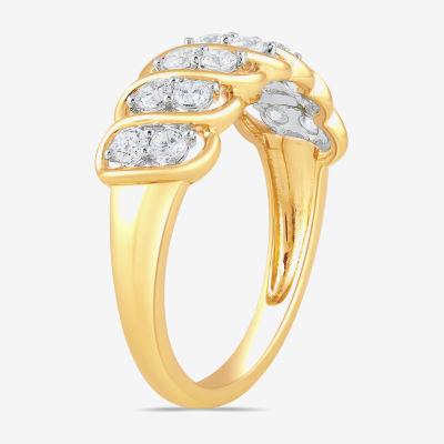 (I2/ I) 1/2 CT. T.W. Lab Grown White Diamond 14K Gold Over Silver Sterling Band