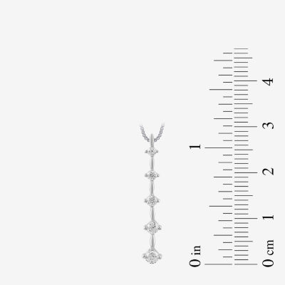 Womens 1/4 CT. T.W. Lab Grown White Diamond Sterling Silver Pendant Necklaces