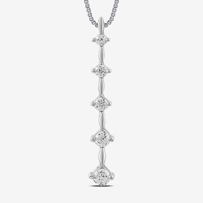 (I2/ I) Womens 1/4 CT. T.W. Lab Grown White Diamond Sterling Silver Pendant Necklace