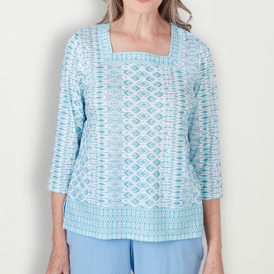 Chemisier Bateau Nautique Alfred Dunner - Imprimé Rouge Blanc Bleu - Taille 24W - Neuf Avec étiquettes