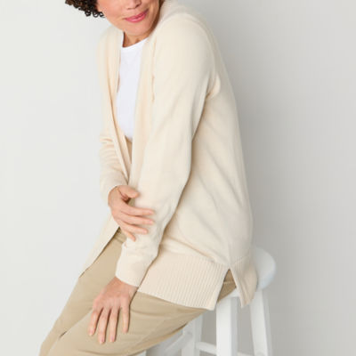 St. John's Bay Womens Long Sleeve Open Front Cardigan