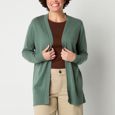 St. John's Bay Womens Long Sleeve Open Front Cardigan