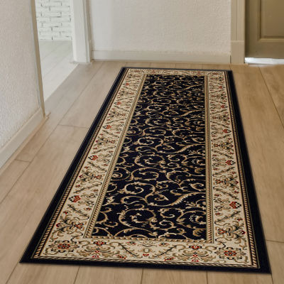 Como Scroll Traditional Oriental Indoor Rectangular Runner