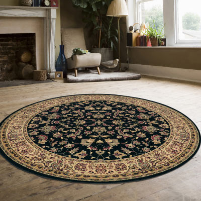 Castello Rachel Traditional Oriental Sarouk Indoor Round Area Rug