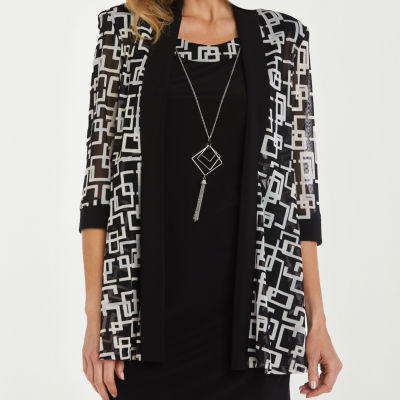 R & M Richards Petite Jacket Dress With Removable Necklace