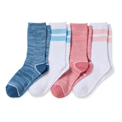 Thereabouts Little & Big Girls 4 Pair Crew Socks