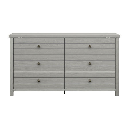 Harmony 6-Drawer Dresser, One Size, Gray