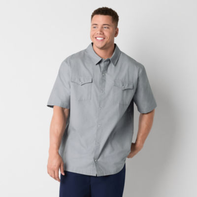 Walker Hayes for JCPenney Snap Front Mens Big and Tall Classic Fit Short Sleeve Easy Care Button Down Shirt MainPlace Mall