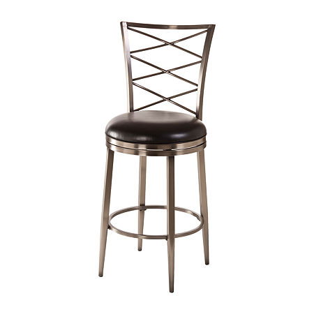 Harlow Swivel Barstool, One Size, Silver