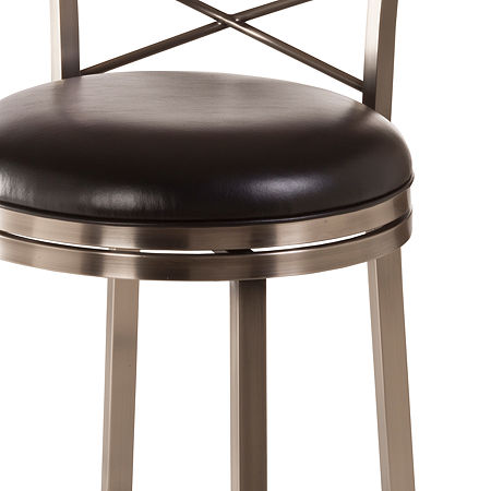 Harlow Swivel Barstool, One Size, Silver