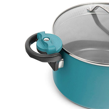 Gotham Steel Aqua Blue 5-qt Multipurpose Pasta Pot with Strainer