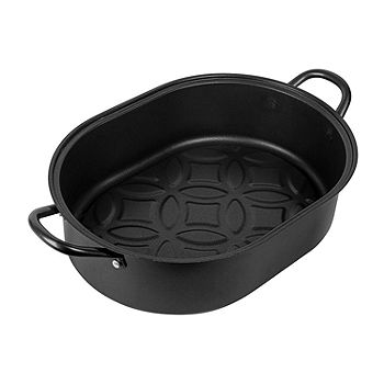 Granite Stone Oval Roaster Pan, Small 16” Ultra Nonstick Roasting Pan with  Lid