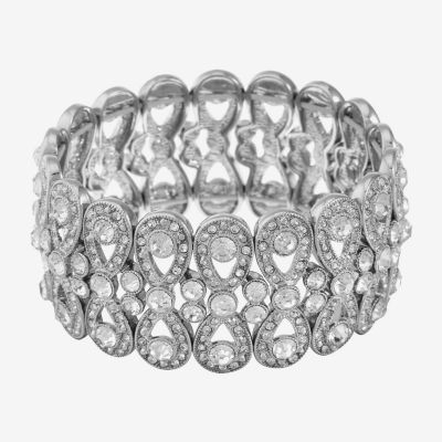 Monet Jewelry Silver Tone Thick Stretch Bracelet