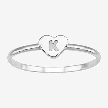Itsy Bitsy Initial Sterling Silver Heart Band - JCPenney