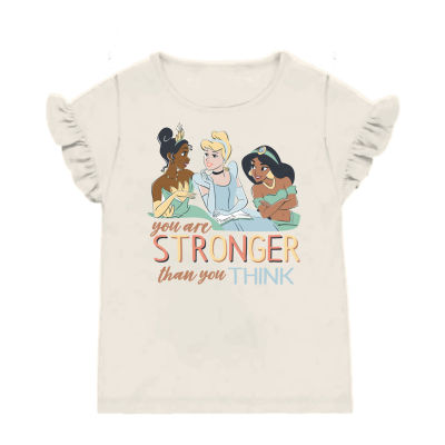 Disney Collection Little & Big Girls Princess Crew Neck Short Sleeve T-Shirt