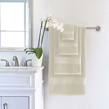 Fieldcrest Luxury Egyptian Cotton Loops Border Stripe Bath Towel