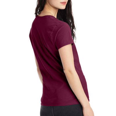 Hanes Womens V Neck Short Sleeve Active T-Shirt
