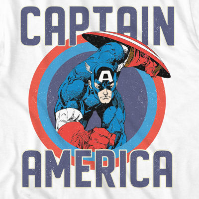 Disney Collection Little & Big Boys Crew Neck Short Sleeve Avengers Marvel Captain America Graphic T-Shirt