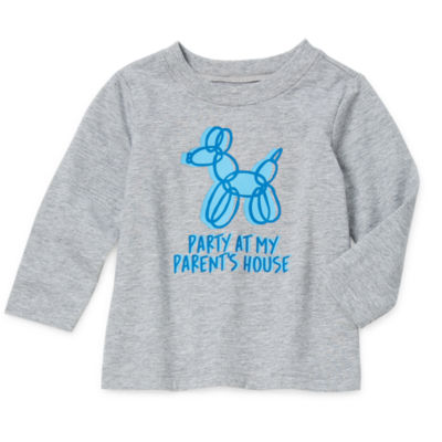 Okie Dokie Baby Boys Crew Neck Long Sleeve Graphic T-Shirt