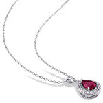 Lab-Created Ruby & White Sapphire Earrings & Pendant Necklace 2-Piece Set