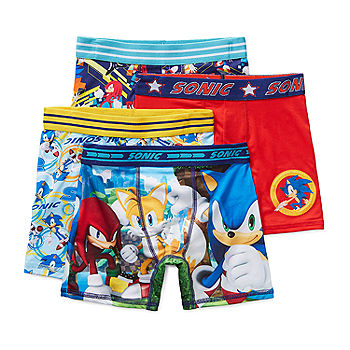 Sonic The Hedgehog Boys 4 Pack Boxer Briefs Size Large 10-12 Brand
