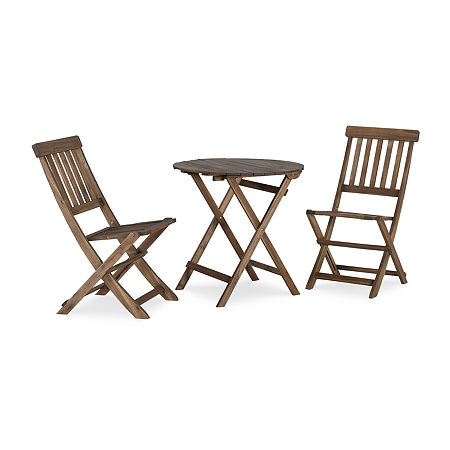 Creekside Patio Collection 3-pc. Bistro Set Folding, One Size, Brown