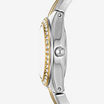 Relic By Fossil Womens Crystal Accent Two Tone Strap Watch Zr97006