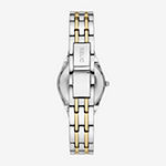 Relic By Fossil Womens Crystal Accent Two Tone Strap Watch Zr97006