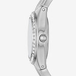 Relic By Fossil Womens Crystal Accent Silver Tone Bracelet Watch Zr97007