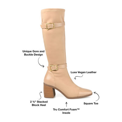 Journee Collection Womens Gaibree Stacked Heel Riding Boots