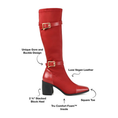 stacked heel riding boots