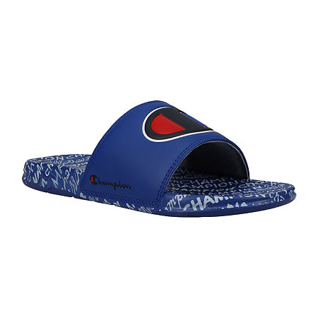  Champion Little & Big Boys Mega Script Repeat Slide Sandals