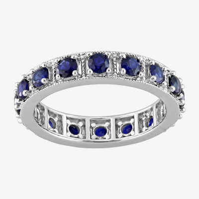 Womens Lab Created Blue Sapphire Sterling Silver Stackable Ring