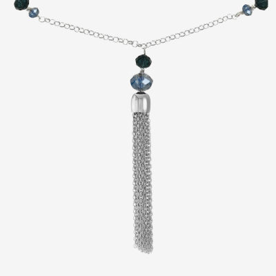 Liz Claiborne Tassel 30 Inch Cable Round Pendant Necklace