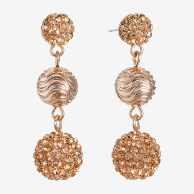 Monet Jewelry Linear Round Drop Earrings