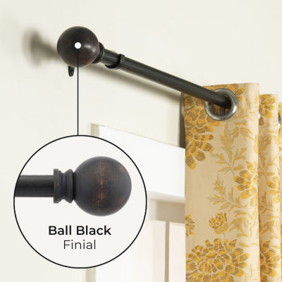 Deco Window Wooden Ball 1 Curtain Rod