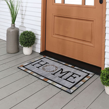 Mohawk Home Homestead Wreath Polyester 18X30 Doormat, One Size, Brown