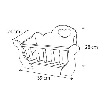 Lissi Wooden Babydoll Cradle Baby Play