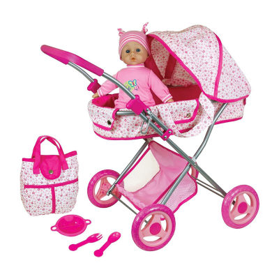 Lissi Deluxe Doll Pram With Baby Doll Baby Play