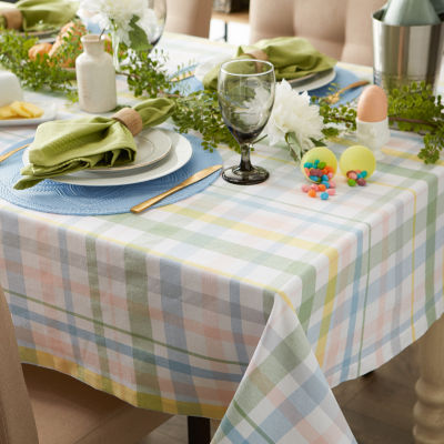 Design Imports Sweet Spring Plaid Tablecloth