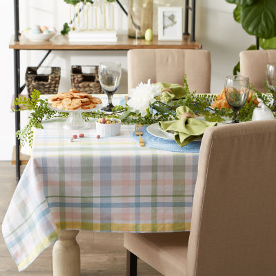 Design Imports Sweet Spring Plaid Tablecloth
