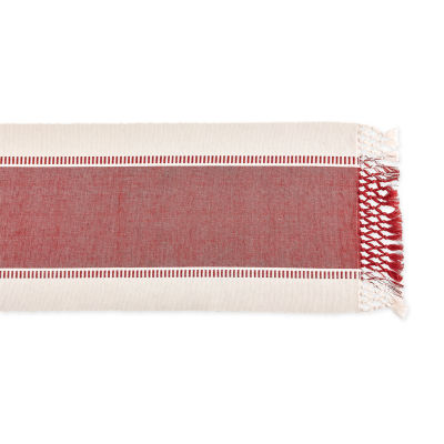 Design Imports Barn Red Dobby Stripe Table Runner