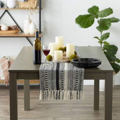 Design Imports Farmhouse Braided Stripe Table Runner