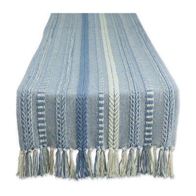 Design Imports Stonewash Blue Braided Stripe Runner