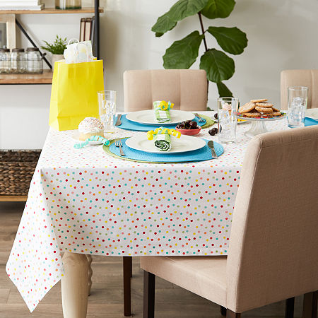 Design Imports Multi Polka Dots Print Tablecloth, One Size, Multiple Colors