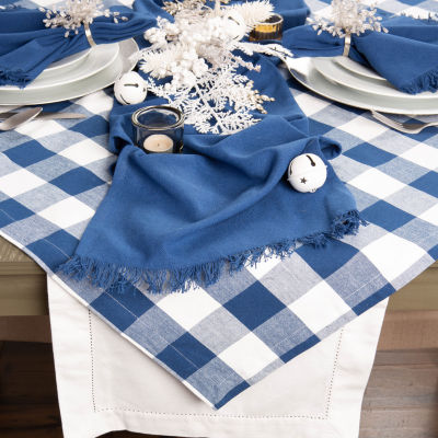 Design Imports Navy Buffalo Check Tablecloths