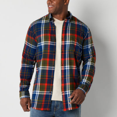 St. John's Bay Big and Tall Mens Classic Fit Long Sleeve Plaid