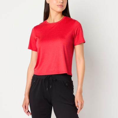 Xersion Everyday Womens Crew Neck Short Sleeve T-Shirt Tall