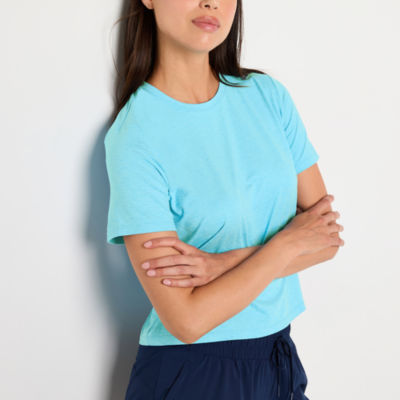 Xersion Everyday Womens Crew Neck Short Sleeve Quick Dry Active T-Shirt