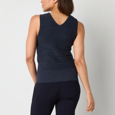 Liz Claiborne Womens V Neck Sleeveless Tank Top